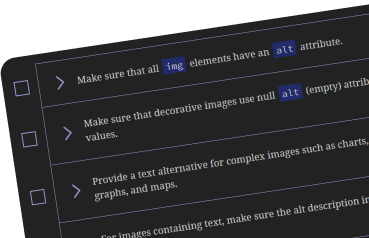Screenshot der A11y Checklist